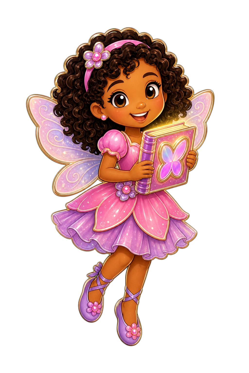 Hada infantil con libro y alas
